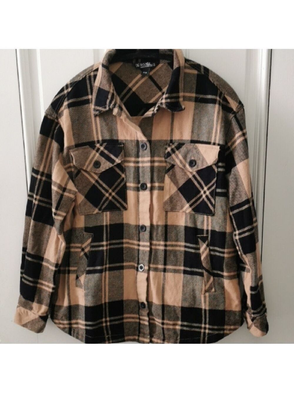 Womens BC Clothing Co Plaid Western Button Up Shaket With Pockets Unisex. Size M
